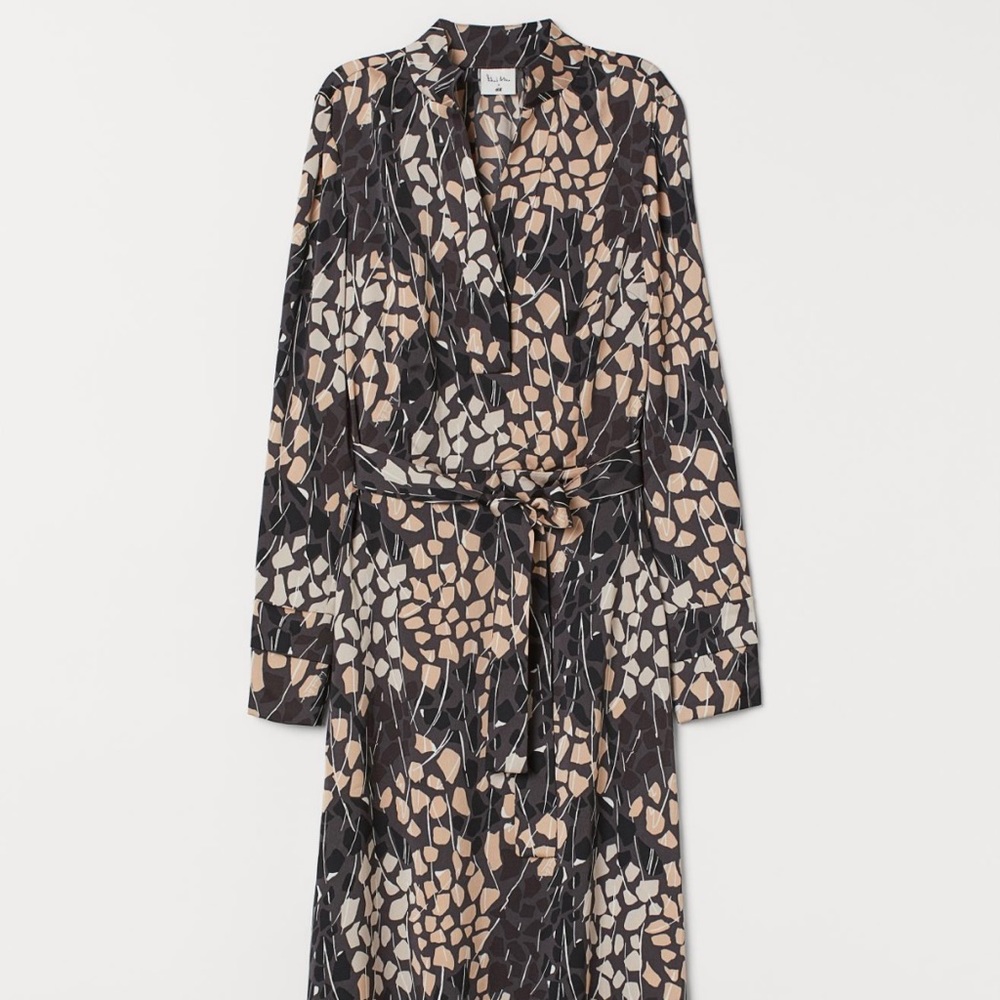 ROBERT ALLAN for H&M Satin Midi Dress in grey, pink, black